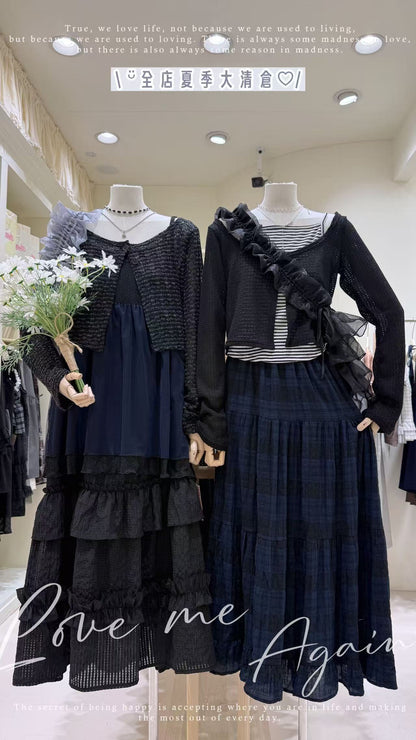 日系疊穿針織溫柔套裝💙🤎