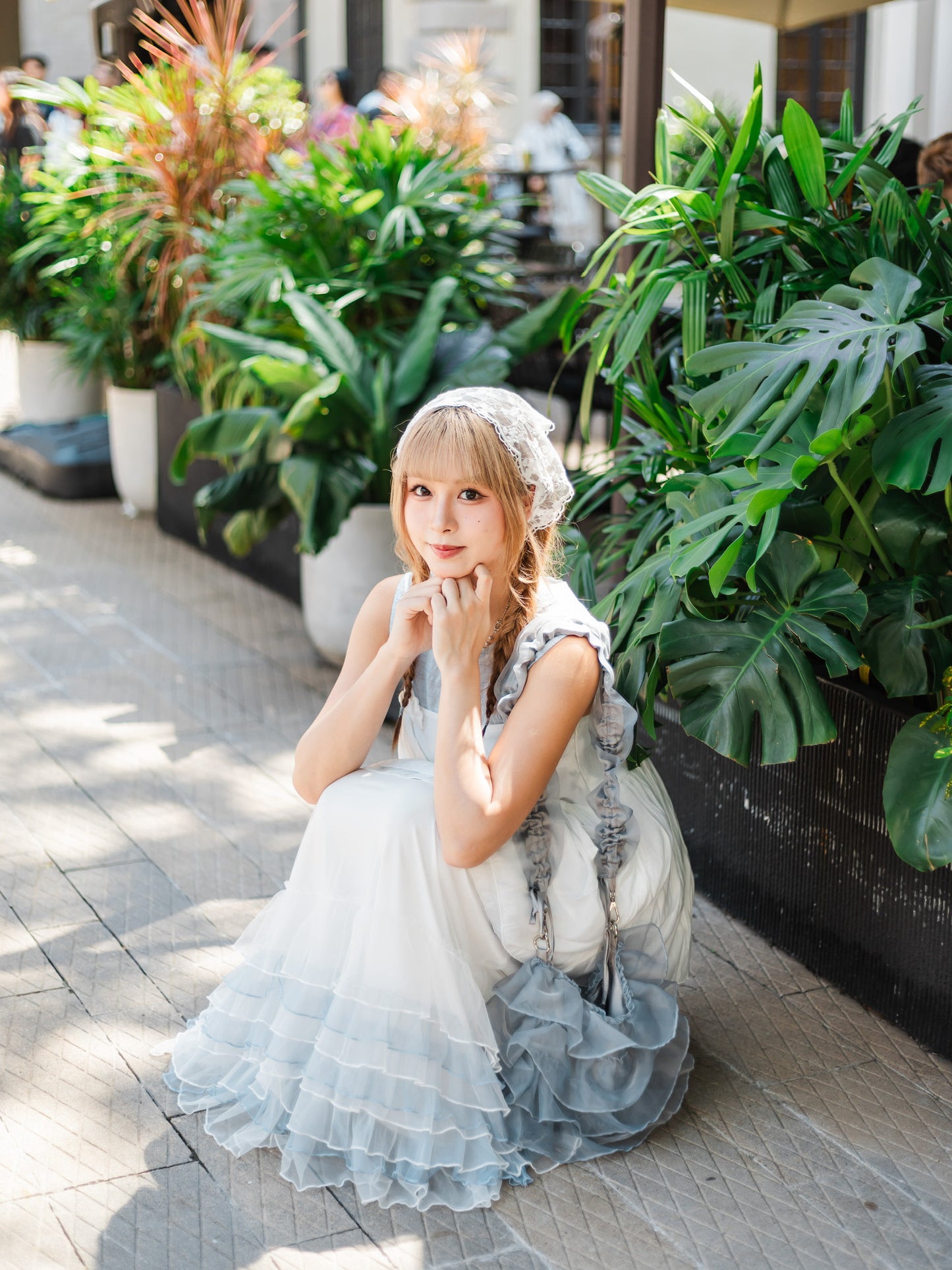 簡約清新花邊背心裙👗