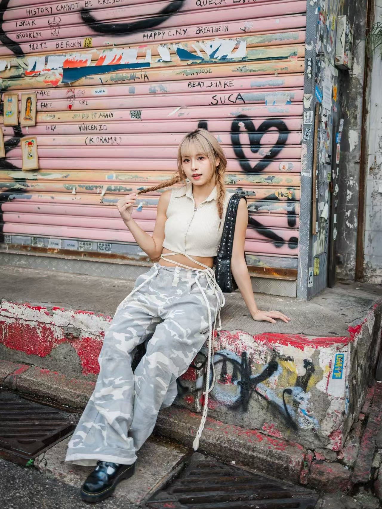 季度熱銷! 寬鬆豹紋長褲-淺灰色❤️‍🔥