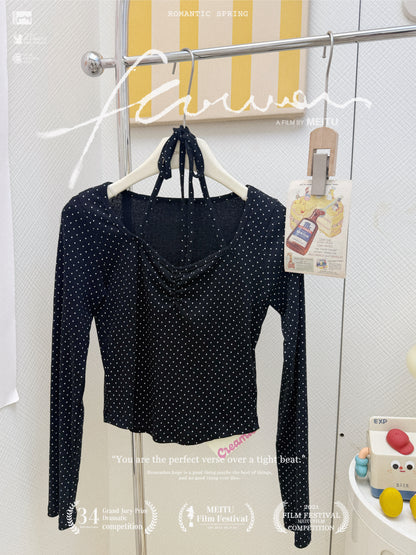 ⍣日系疊穿波點套裝🩶🎶