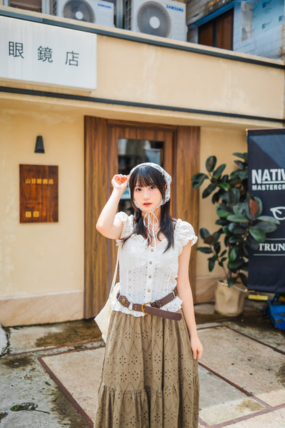 日系度假風小碎花上衣🌼✨