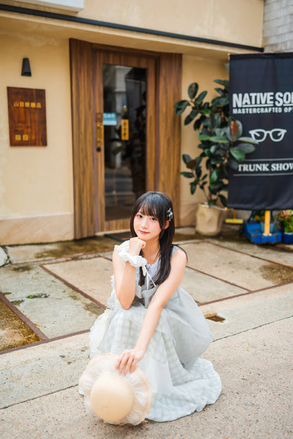 日系甜美格仔泡泡裙🤹🏻‍♀️🌼
