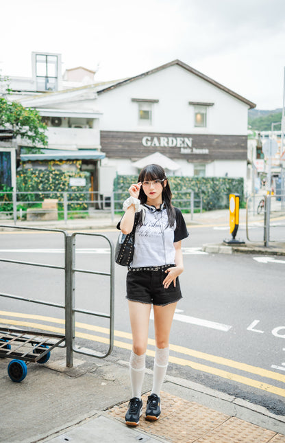 三色入🎀拼色字母上衣
