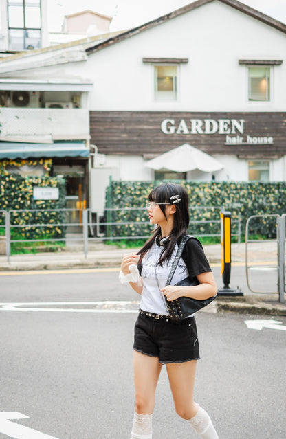 You Love Me❣️拼色字母短褲