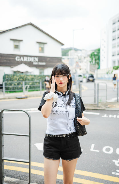 You Love Me❣️拼色字母短褲