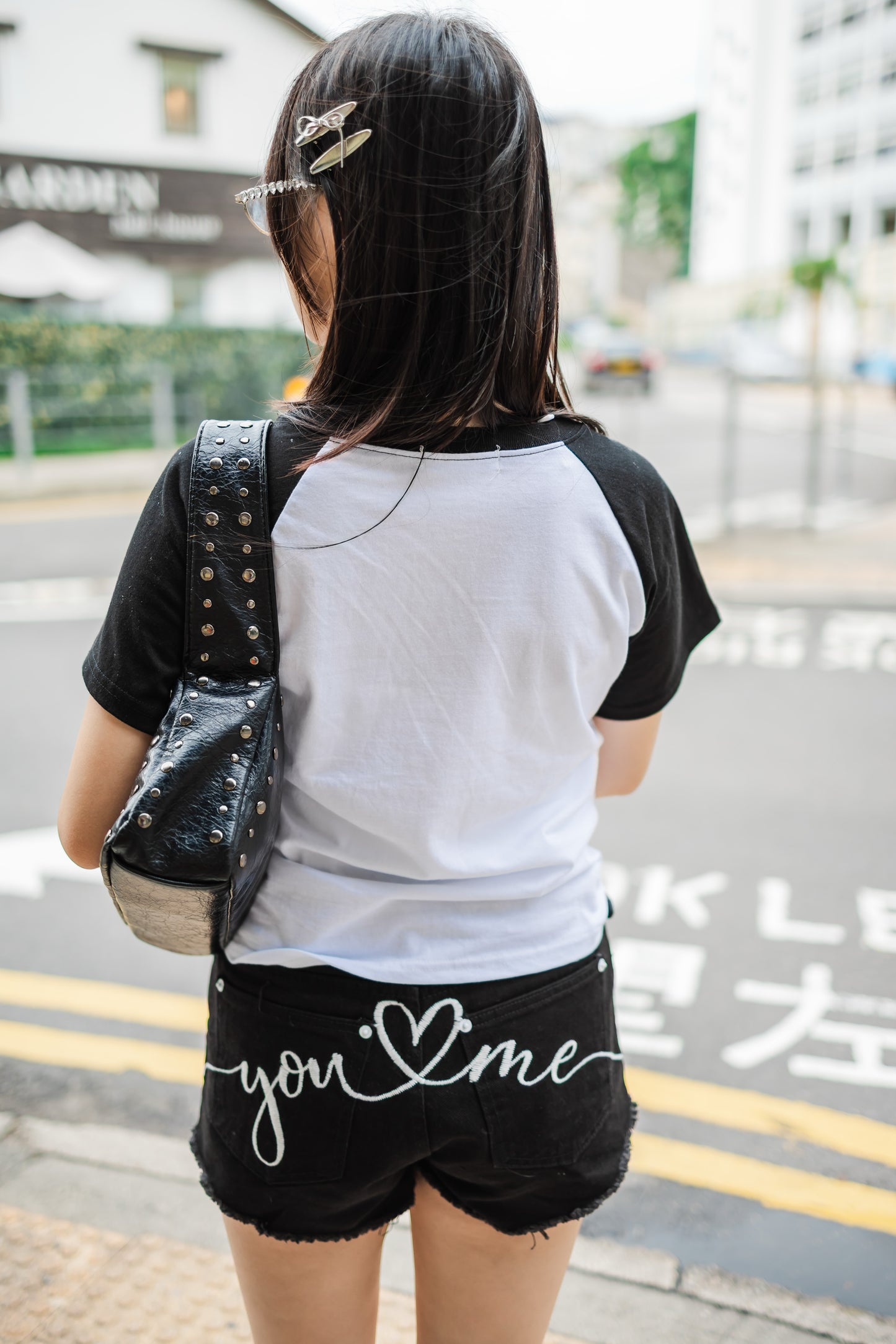 You Love Me❣️拼色字母短褲