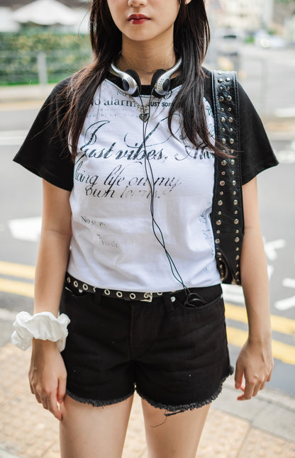 You Love Me❣️拼色字母短褲