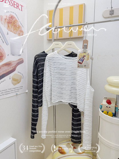 溫柔針織露肩套裝♡⃛⋆⁺