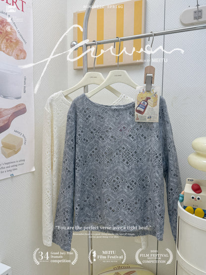 鏤空針織毛衣套裝🍑