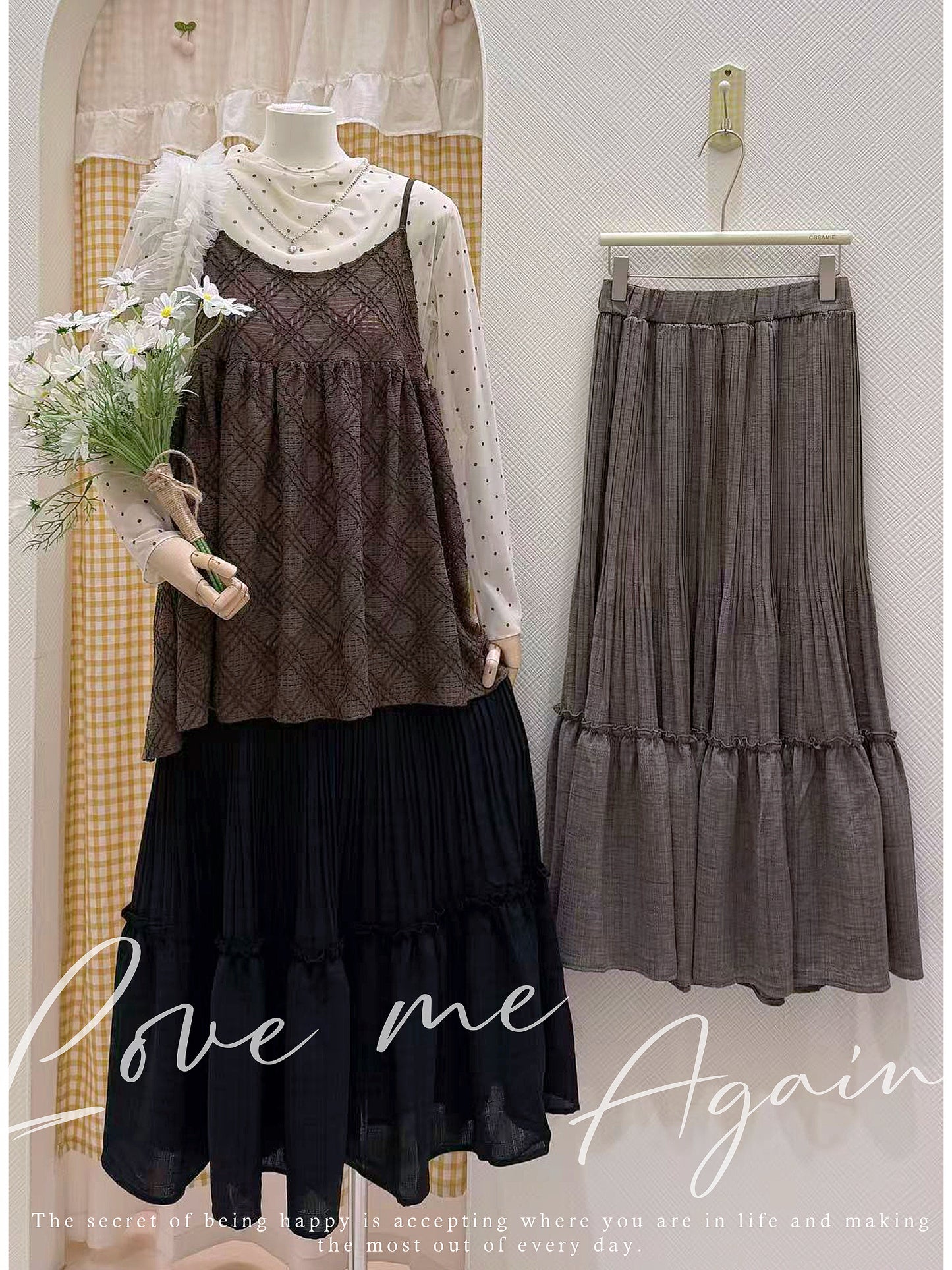 韓系疊穿波點套裝🛒