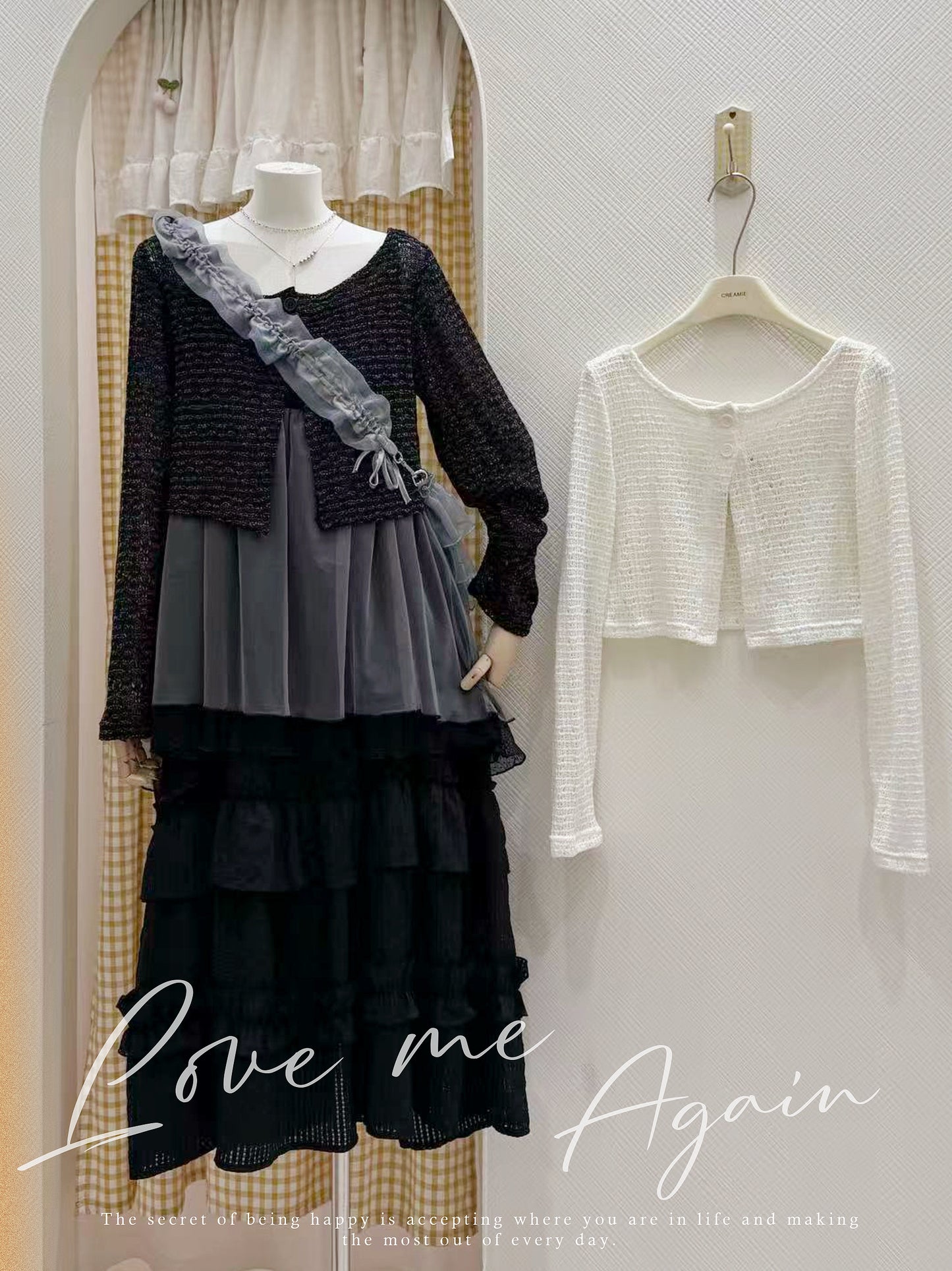 日系針織開衫疊穿套裝🎶