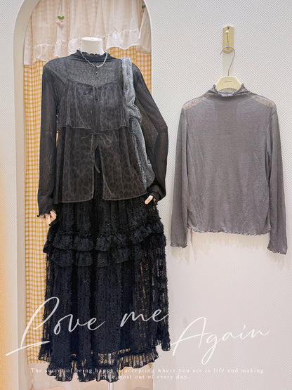 日系疊穿豹紋背心套裝🩶