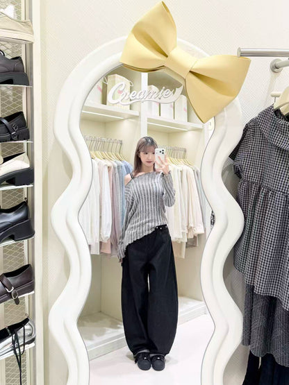 韓系針織露肩毛衣套裝🖤