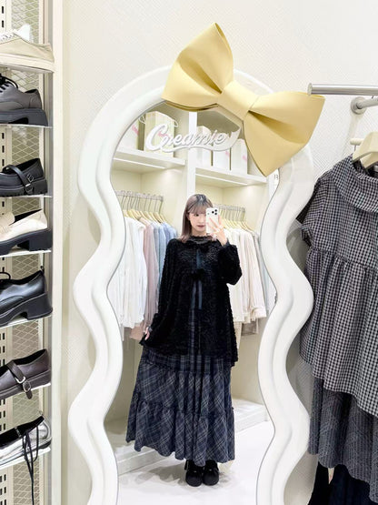 日系毛毛寬鬆套裝 - 黑色🩶