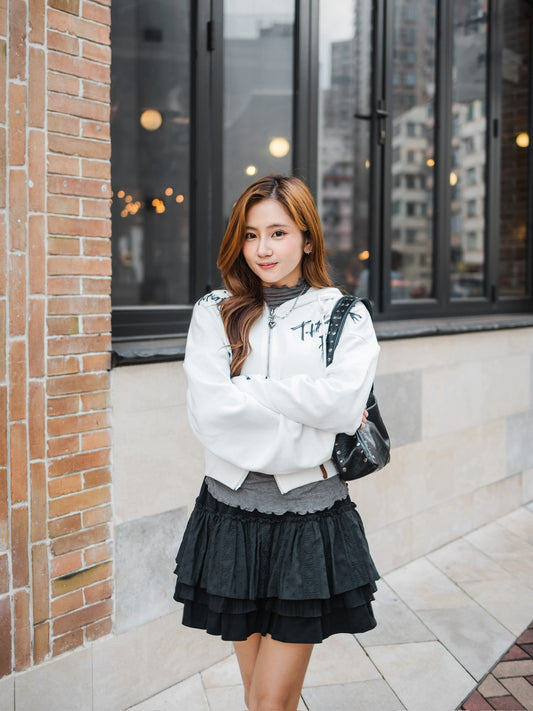 ✦韓系妹子必備✨蛋糕蕾絲短裙black