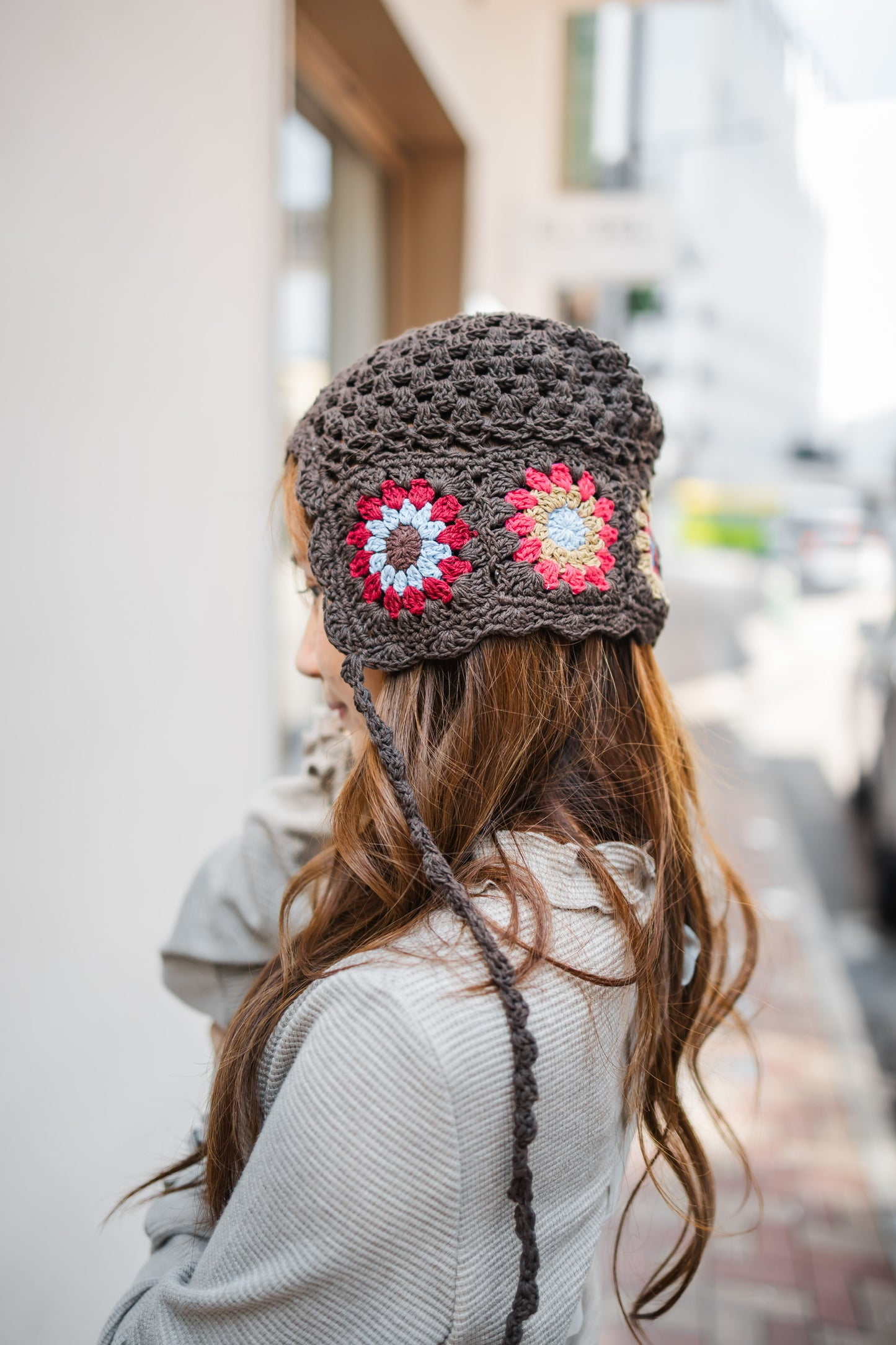 簡約花邊長袖上衣-brown🍂🤎