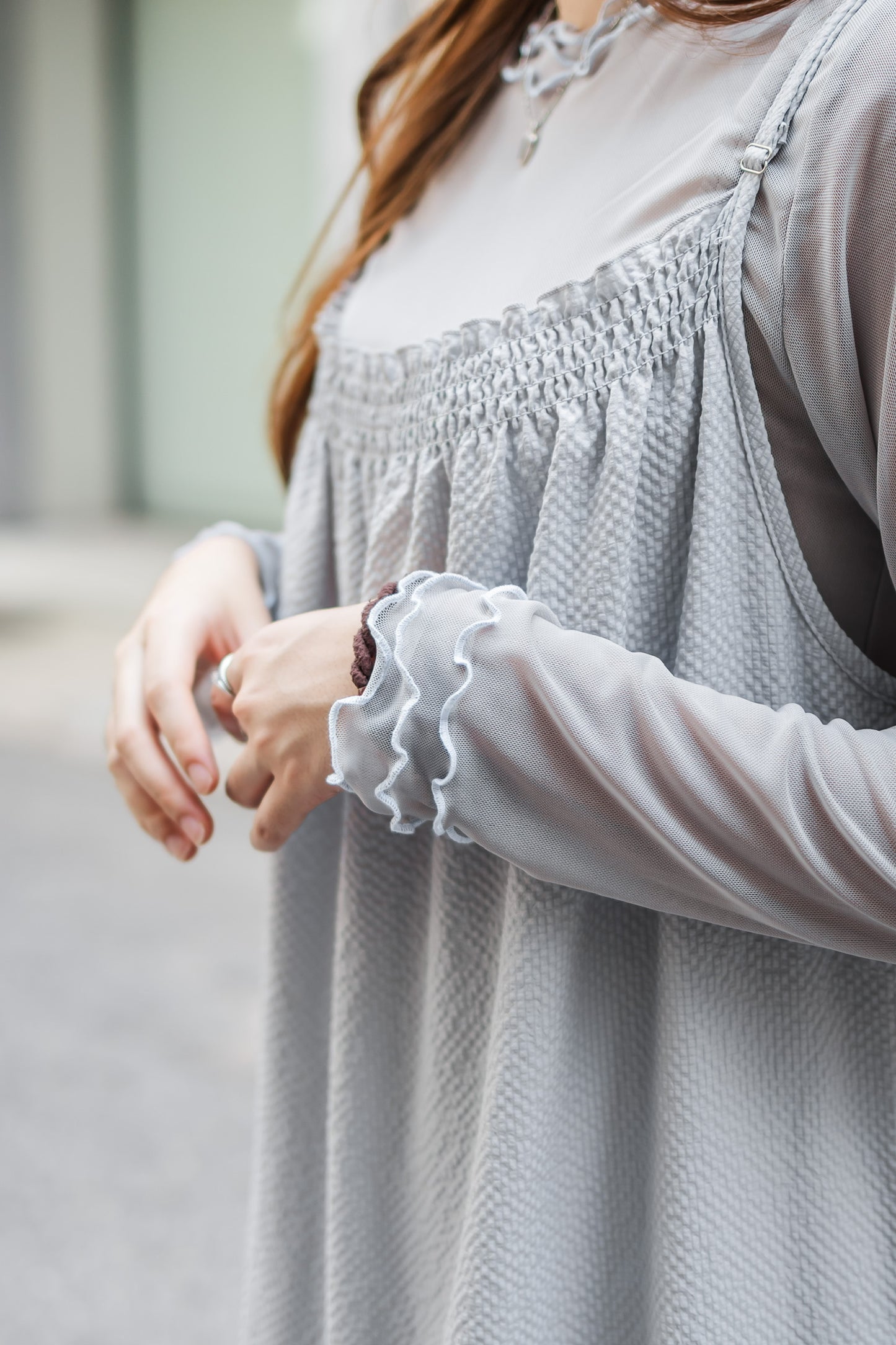 Ruffle花邊吊帶連身裙🩶✨