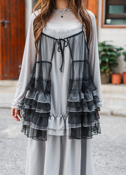 日系三色莎莎馬甲-黑色🖤