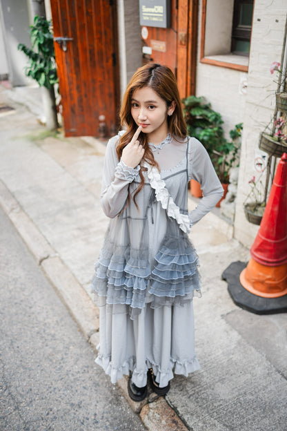 Ruffle花邊吊帶連身裙🩶✨