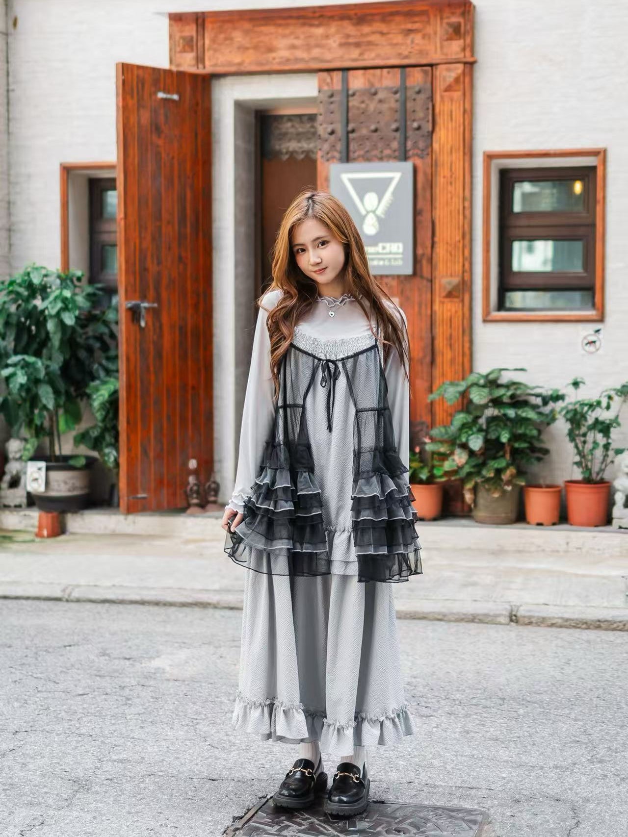 日系三色莎莎馬甲-黑色🖤