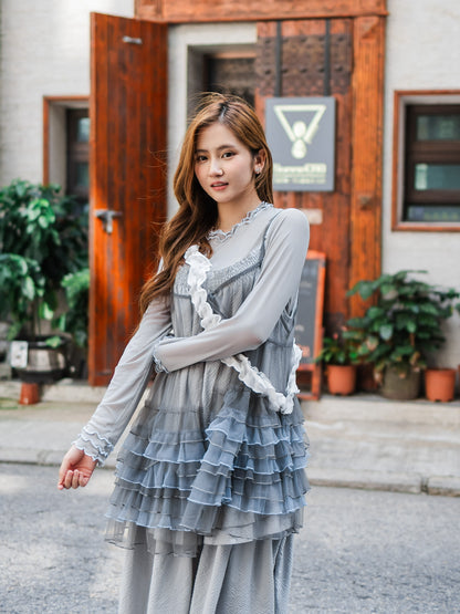 日系三色莎莎馬甲-黑色🖤