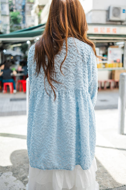 日系熱賣毛粒蝴蝶結罩衫🩵✨