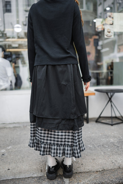 🛒不撞款！✧獨特拼接格仔長裙✧