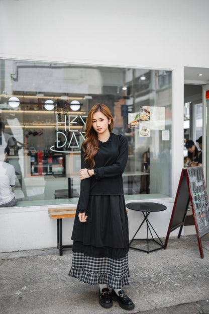 🛒不撞款！✧獨特拼接格仔長裙✧