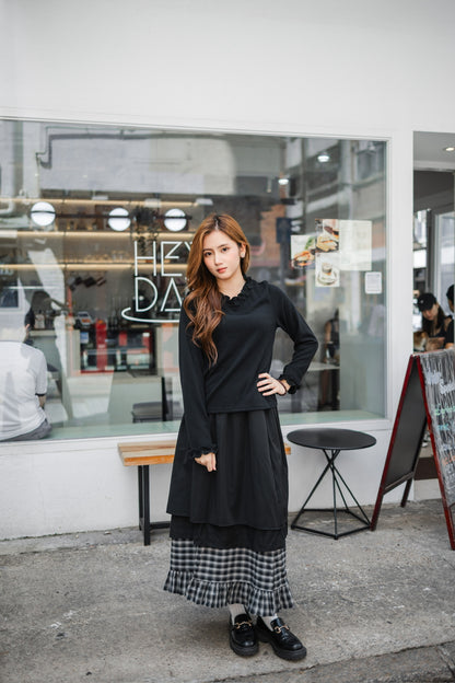 🛒不撞款！✧獨特拼接格仔長裙✧