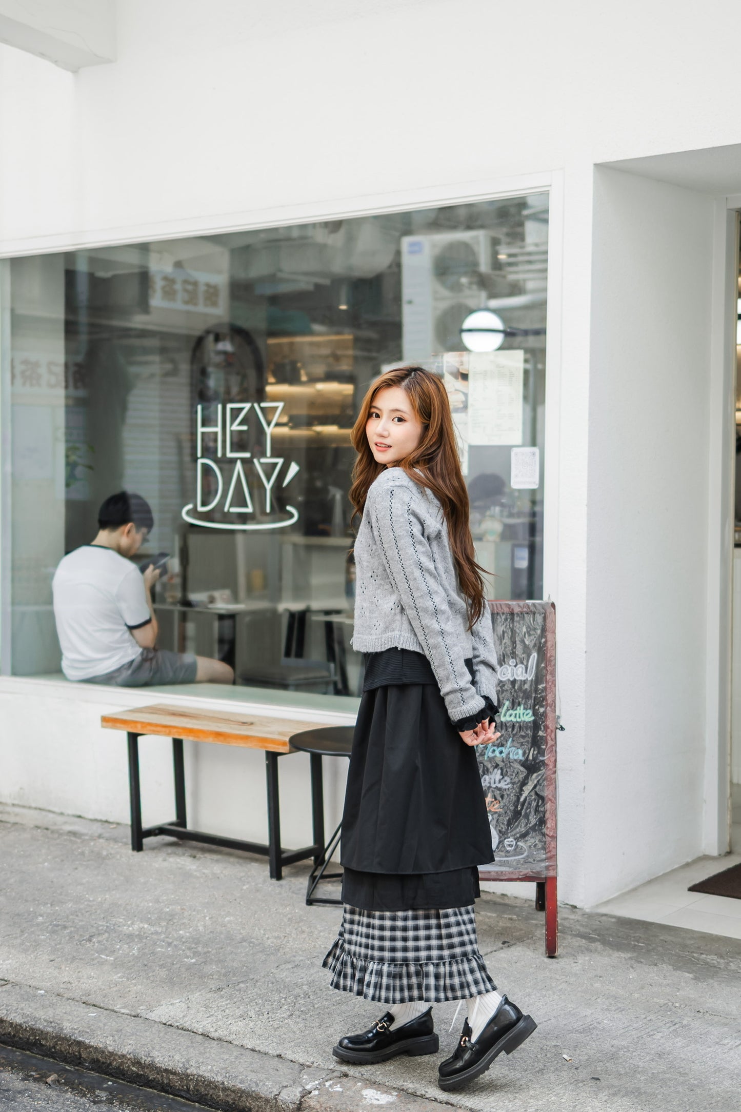 簡約花邊長袖上衣-黑色🖤