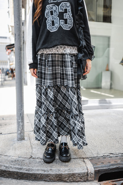 日系Lace球衣針織上衣 - Black🖤