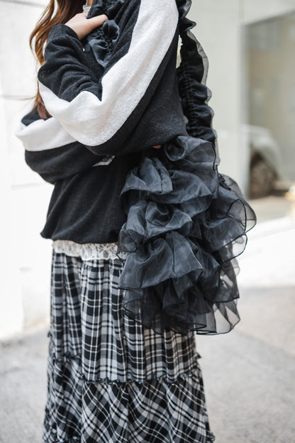 日系Lace球衣針織上衣 - Black🖤