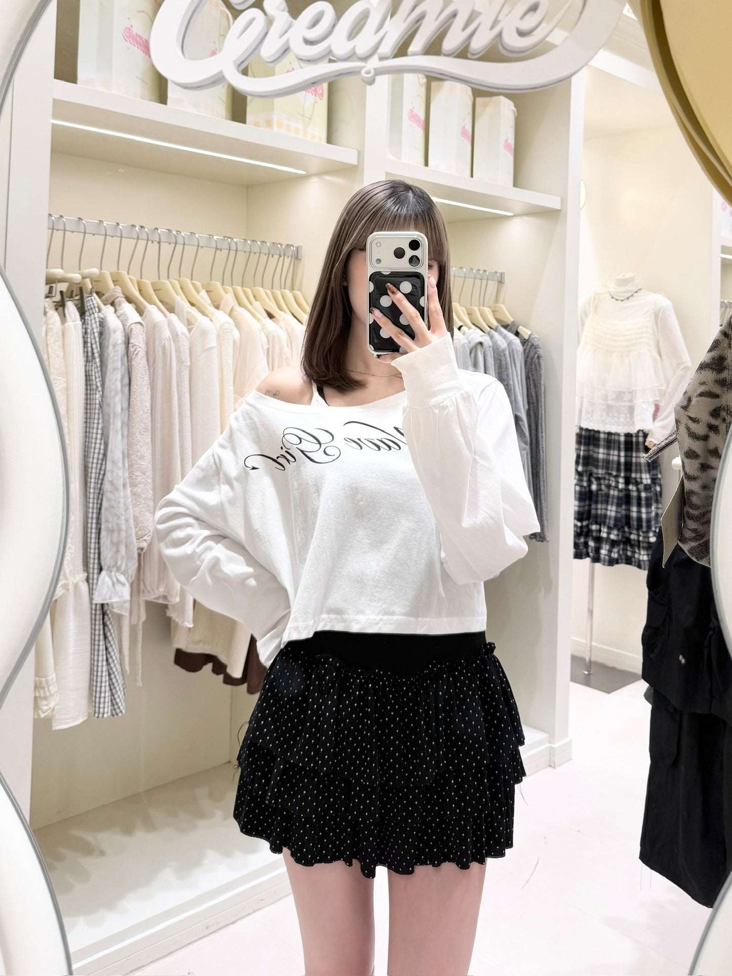 慵懶感露肩套裝💕