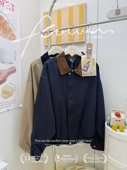 撞色翻領外套套裝🎧ྀི