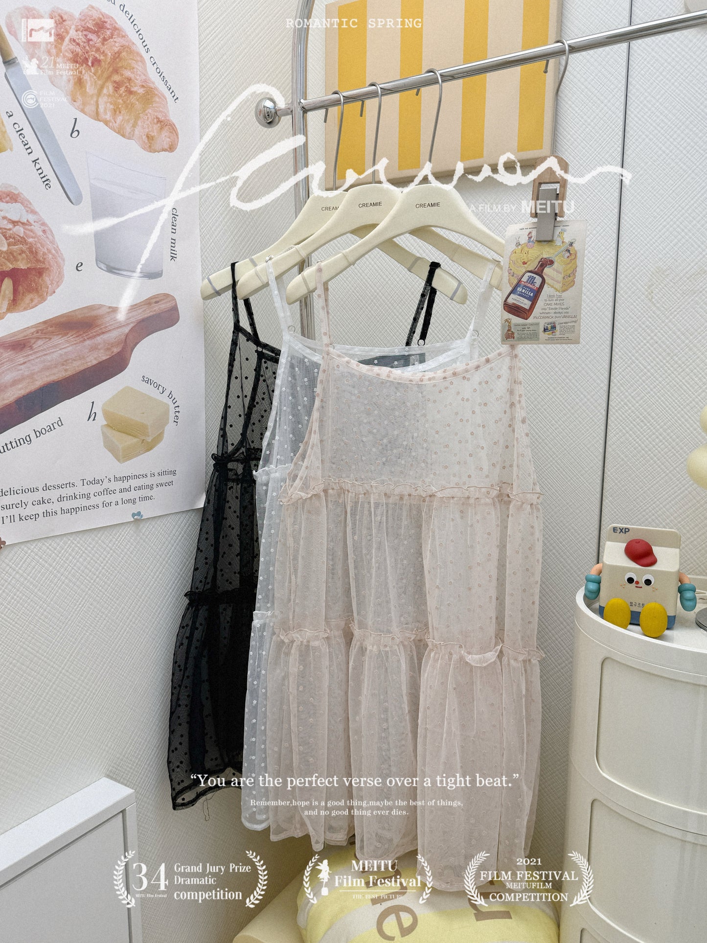 日係波點莎莎連身套裝👗