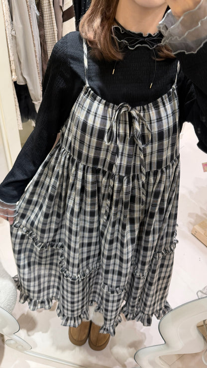 日係疊穿格仔套裝🍡꒱