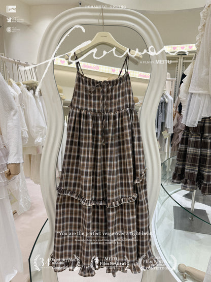 日係疊穿格仔套裝🍡꒱