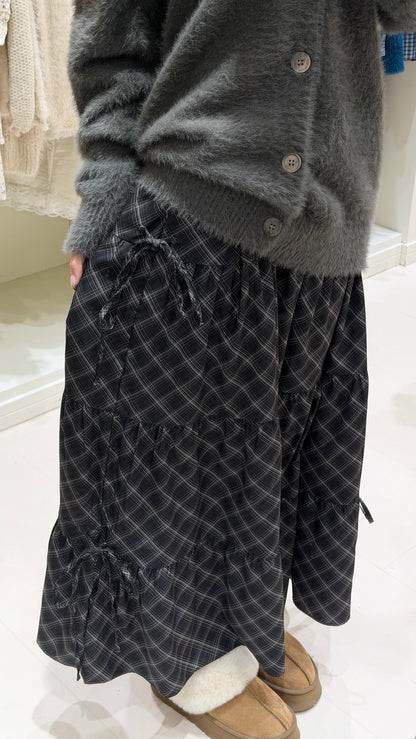 簡約針織馬海毛開衫套裝-灰色🩶