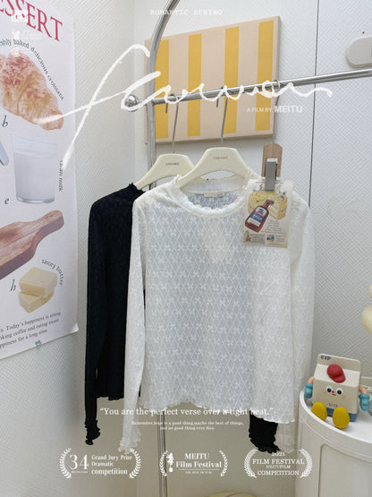 溫柔係拼接網紗開衫套裝🗻.°.