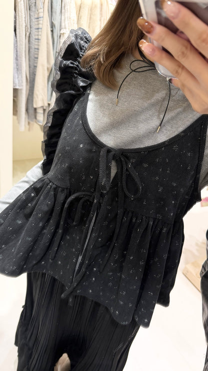 日係疊穿碎花搭雪紡半身裙👗