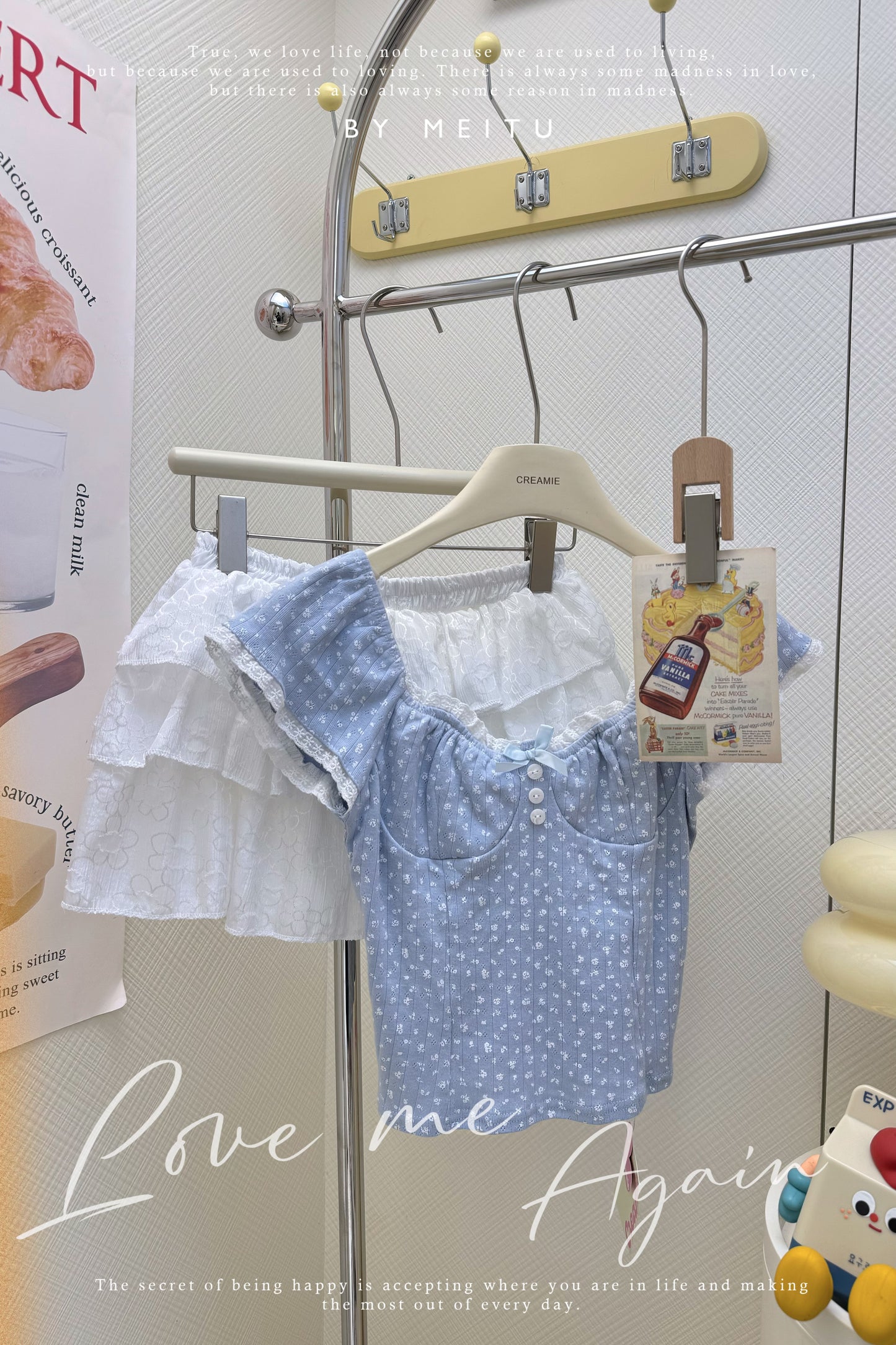 波點碎花短袖上衣❤️‍🔥