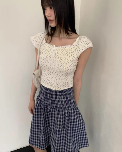 波點碎花短袖上衣❤️‍🔥