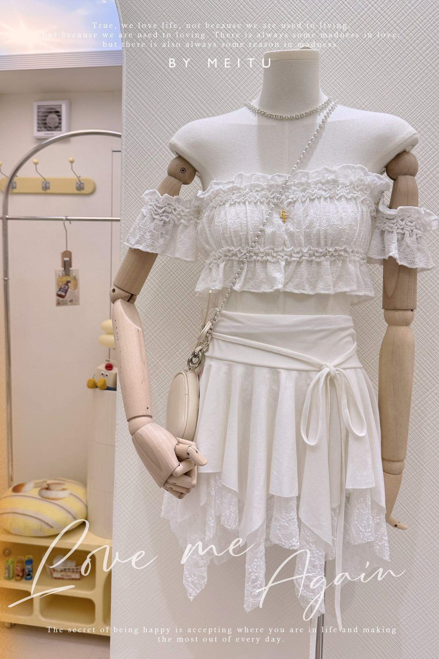 百搭蕾絲鬢邊綁帶短裙📸