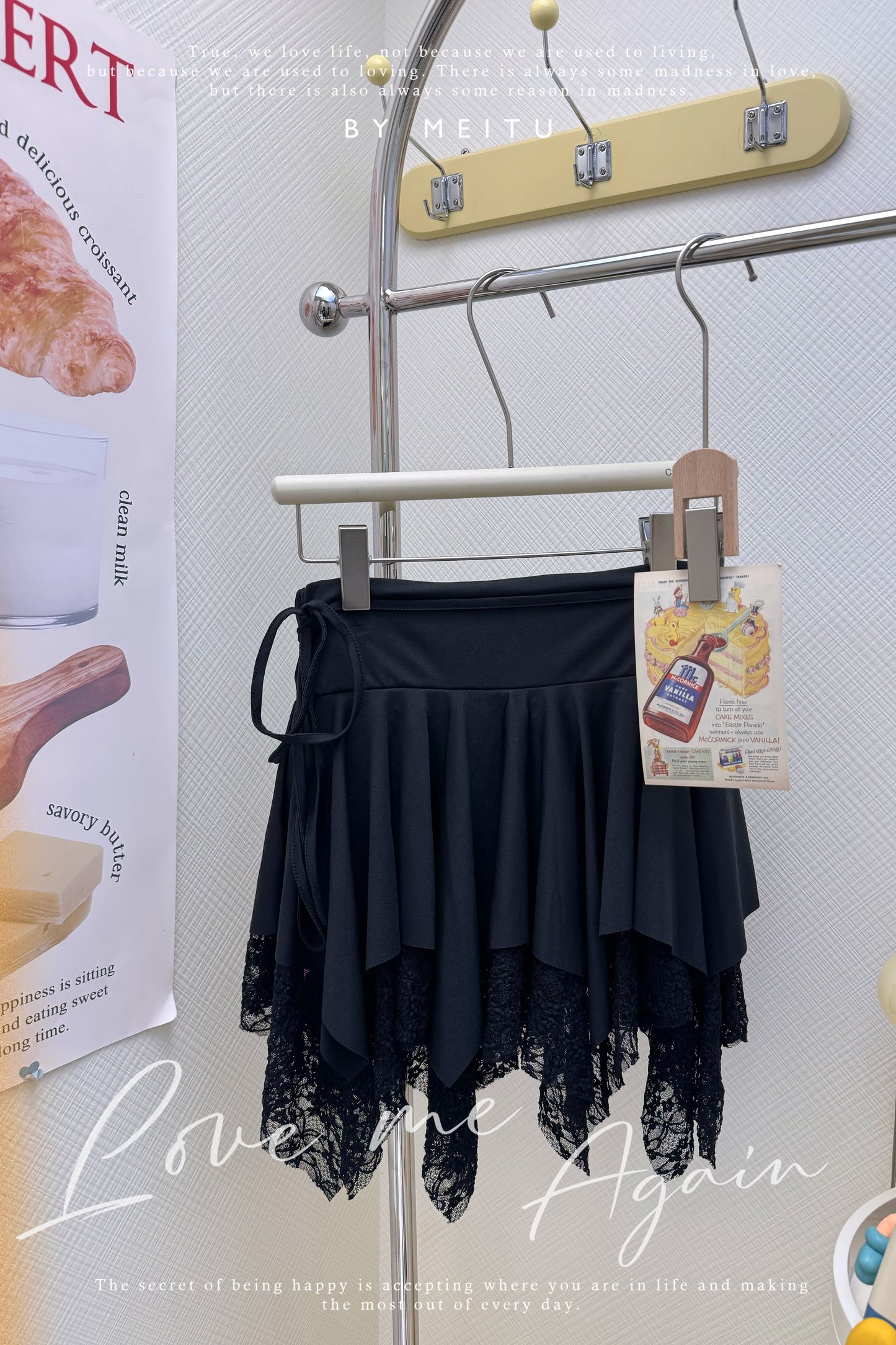 百搭蕾絲鬢邊綁帶短裙📸