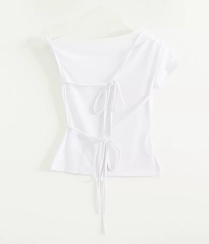 5色入！露肩綁帶不規則上衣🎀💕