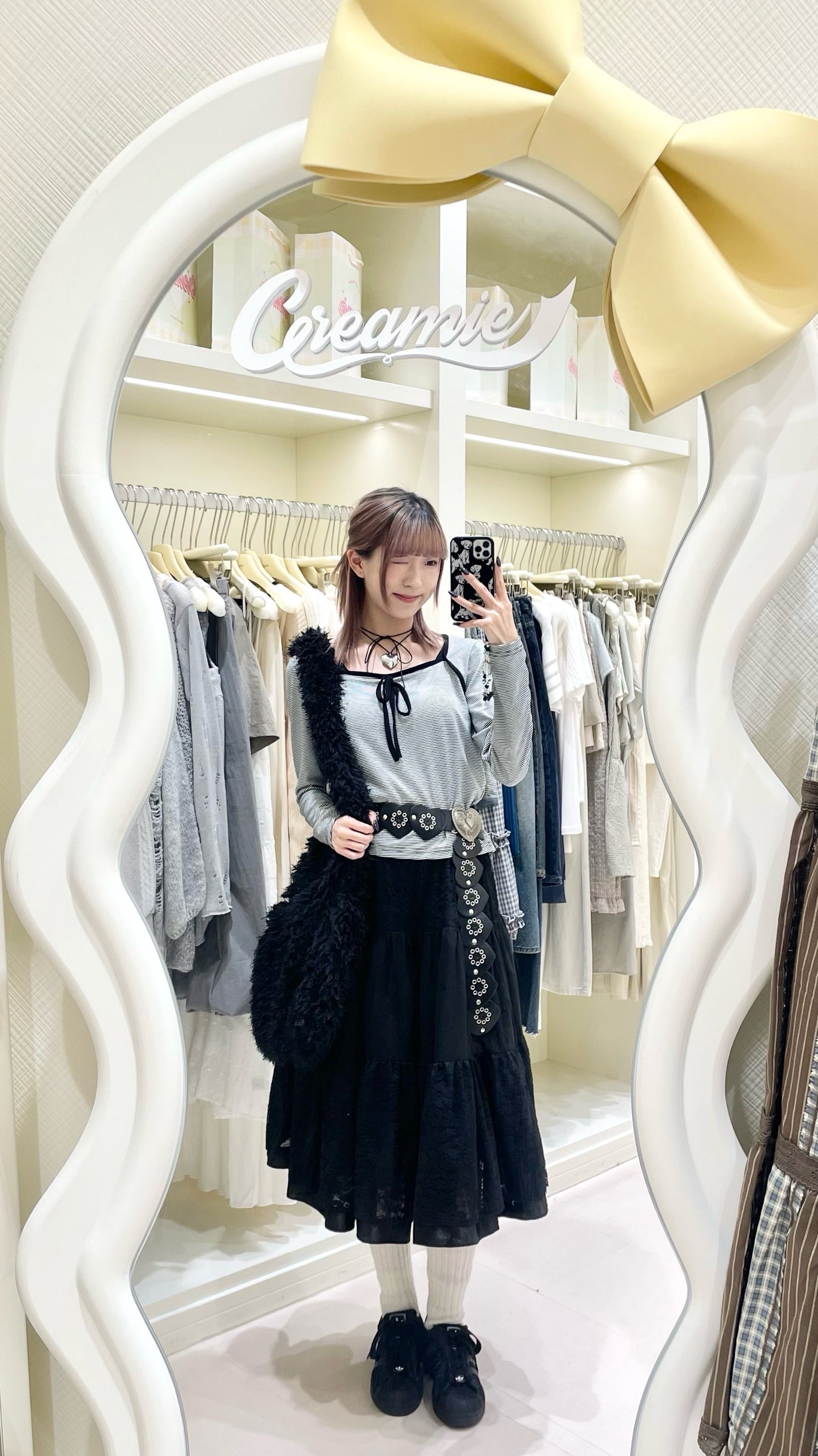 韓系蕾絲拼接長裙🖤