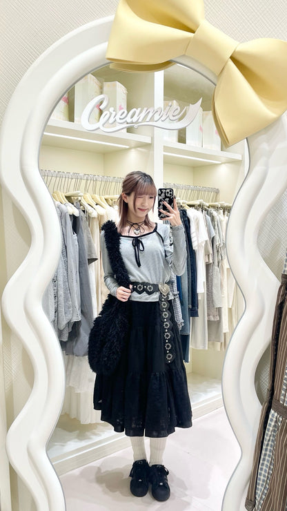 韓系蕾絲拼接長裙🖤