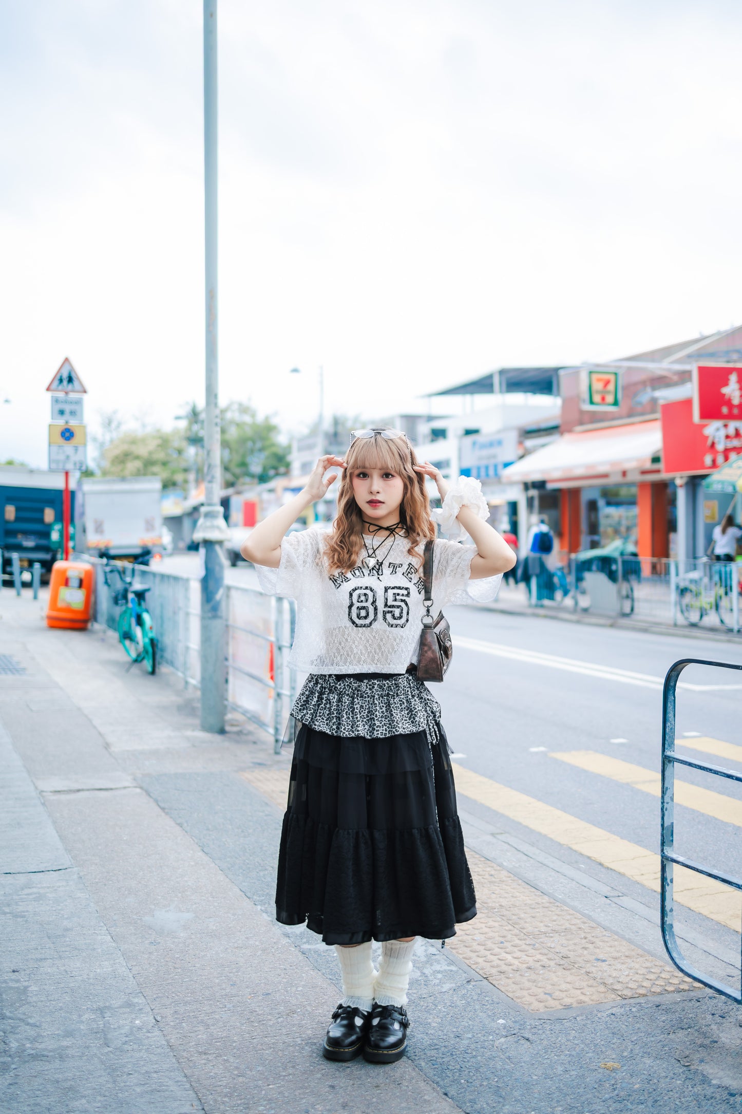 韓系蕾絲拼接長裙🖤