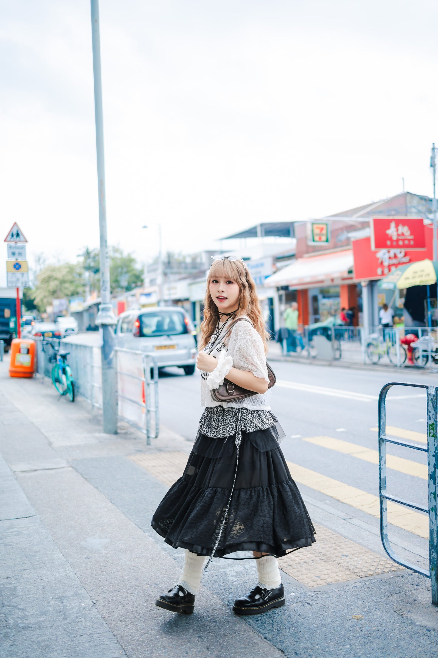 韓系蕾絲拼接長裙🖤