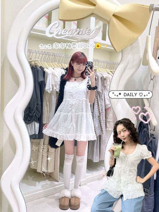 泡泡袖蕾絲OPS✨